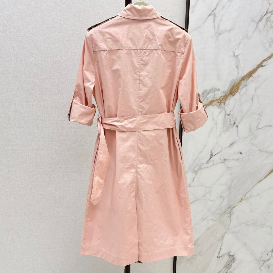 Cuff Plaid-Patch Embroidered Dress