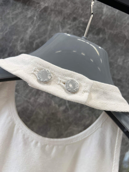 Denim Halter A-Line Pinafore Dress