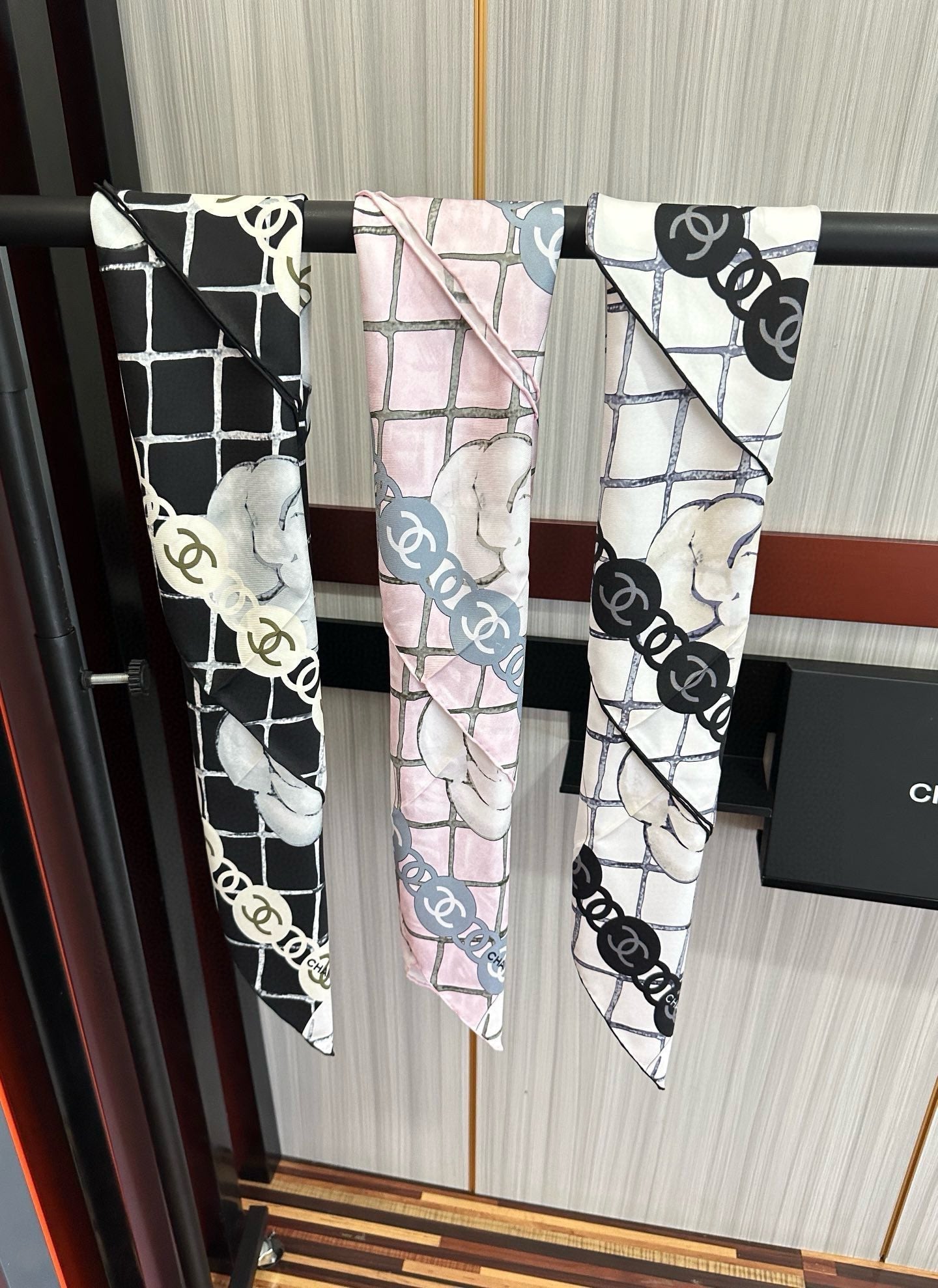 C 25 Camellia Series Tri-color Silk Scarf