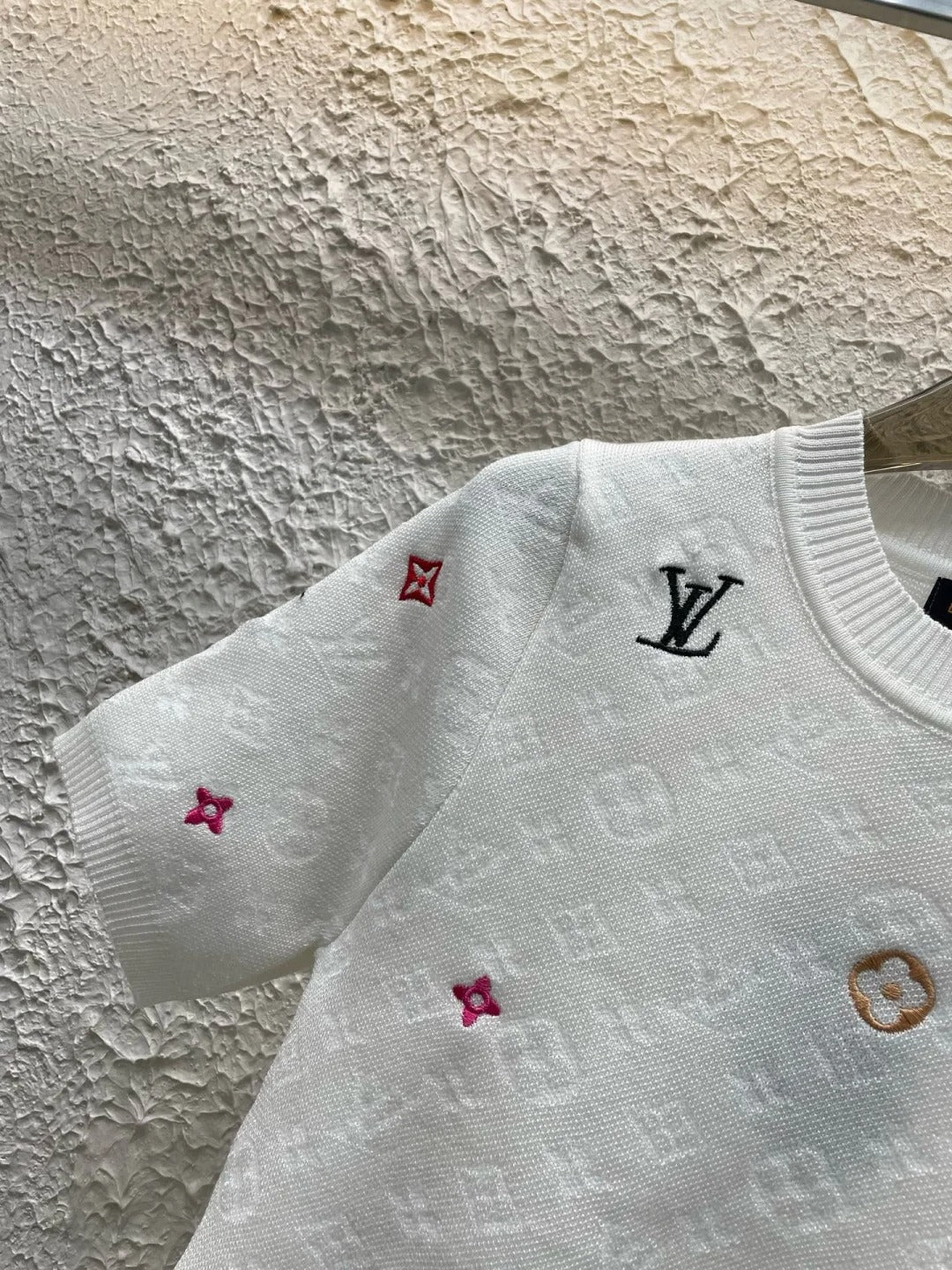 25ss new spring dark pattern jacquard knitted T-shirt