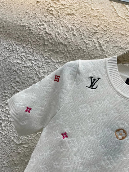 25ss new spring dark pattern jacquard knitted T-shirt