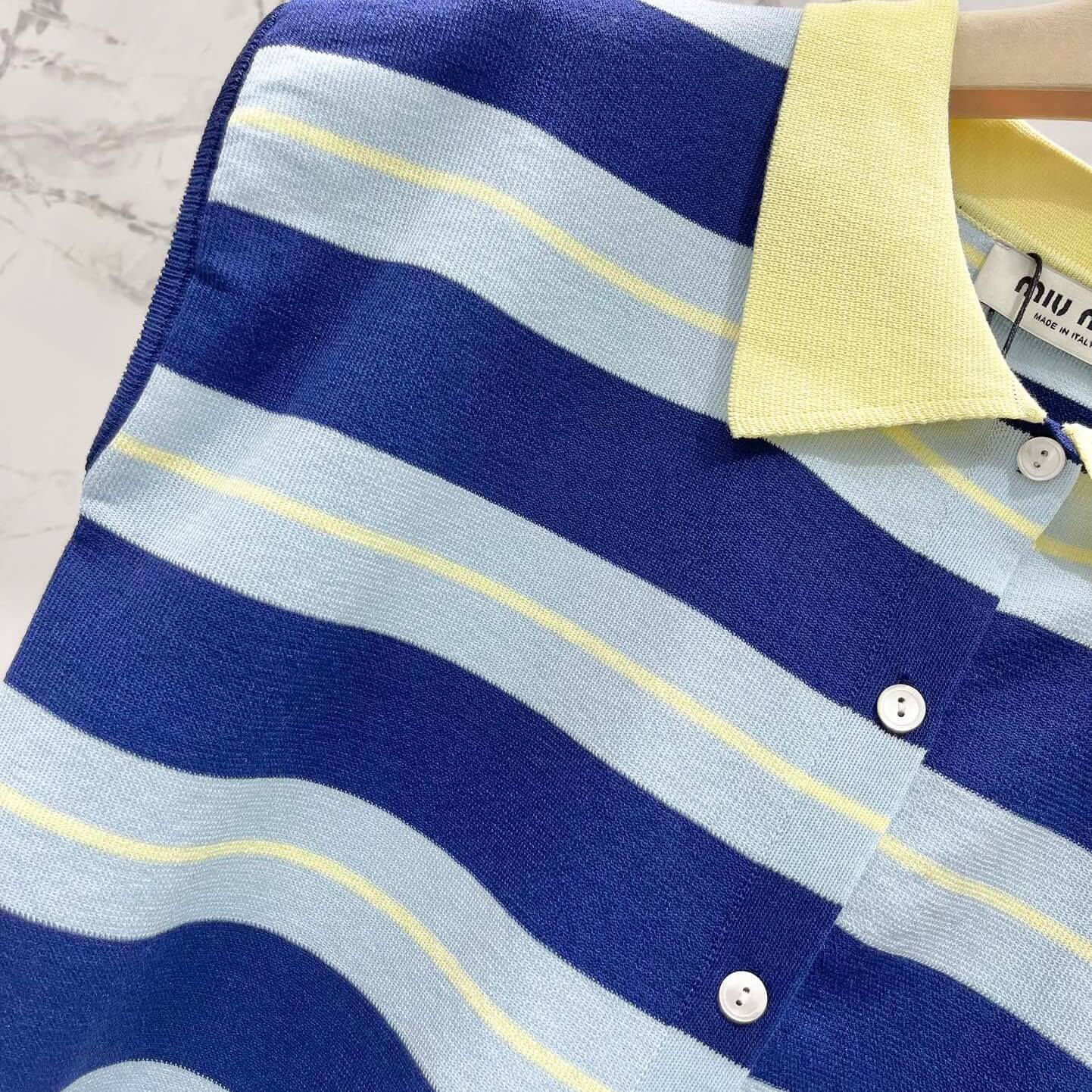 Color-Blocked Stripe Knit Blazer