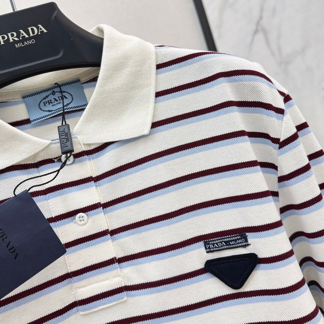 Stylish Striped Long-Sleeve Polo Shirt
