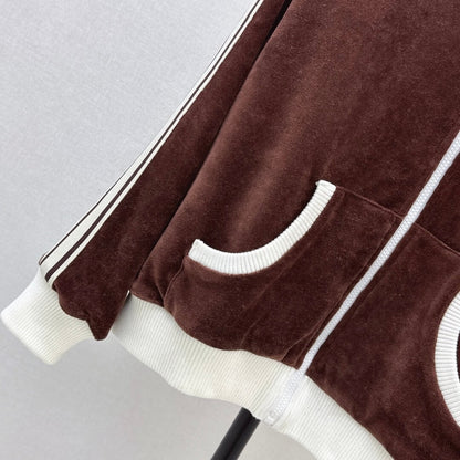 Classic Color-Block Velvet Blazer