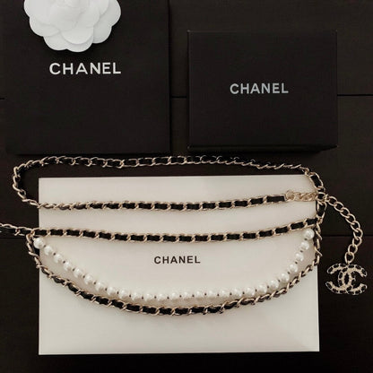 Elegant Pearl Chain Belt