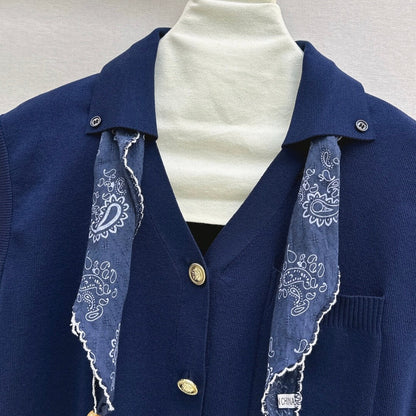 Casual Versatile Sleeveless Vest with Scarf Accent