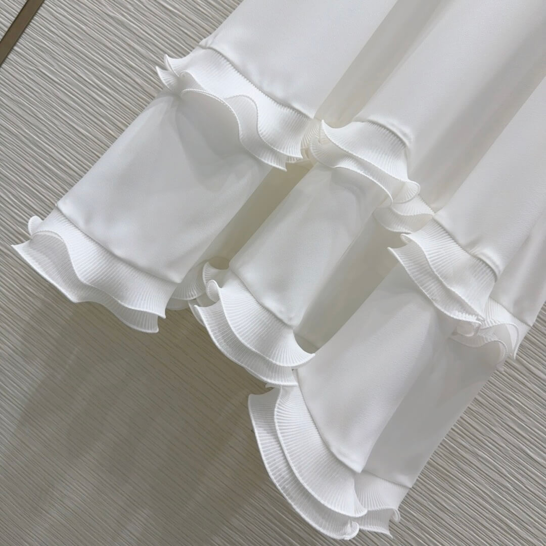 Classic Minimalist Solid Lace Trim Dress