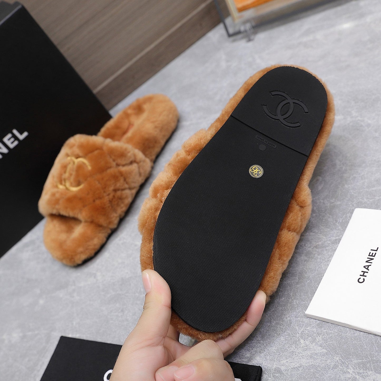 25fw Lambswool slippers