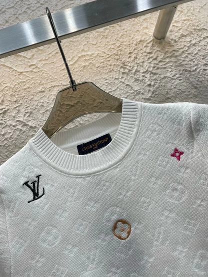 25ss new spring dark pattern jacquard knitted T-shirt