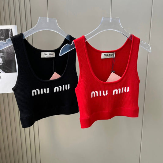 Vibrant Cropped Embroidered Knit Vest