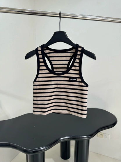 25SS New Wool Blended Striped Vest