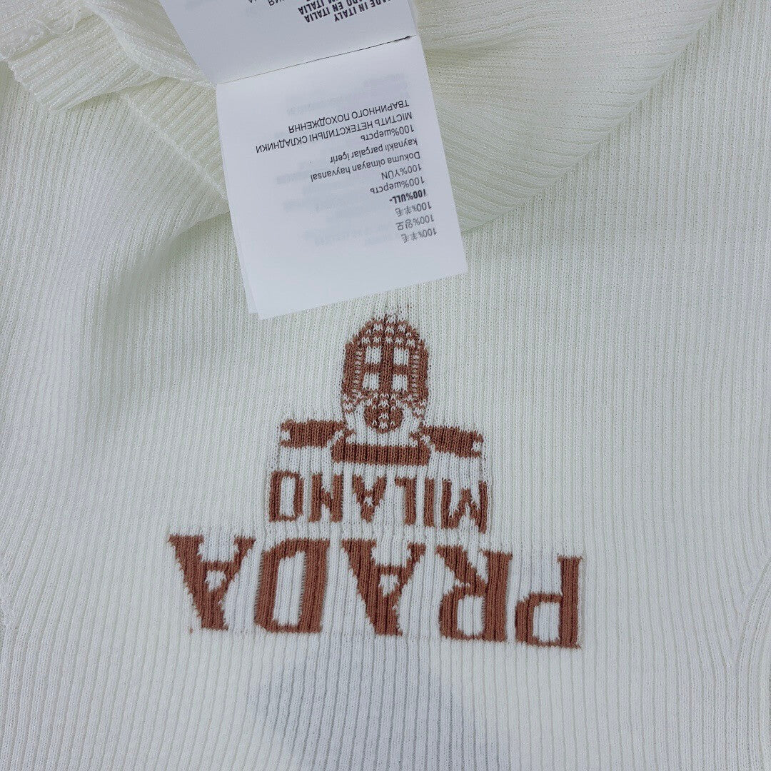 Letter Jacquard U-Neck Knitted Vest