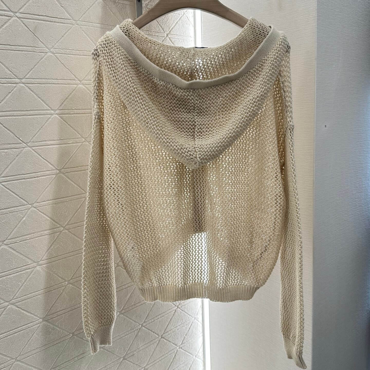 Retro Open-Knit Hooded Cardigan