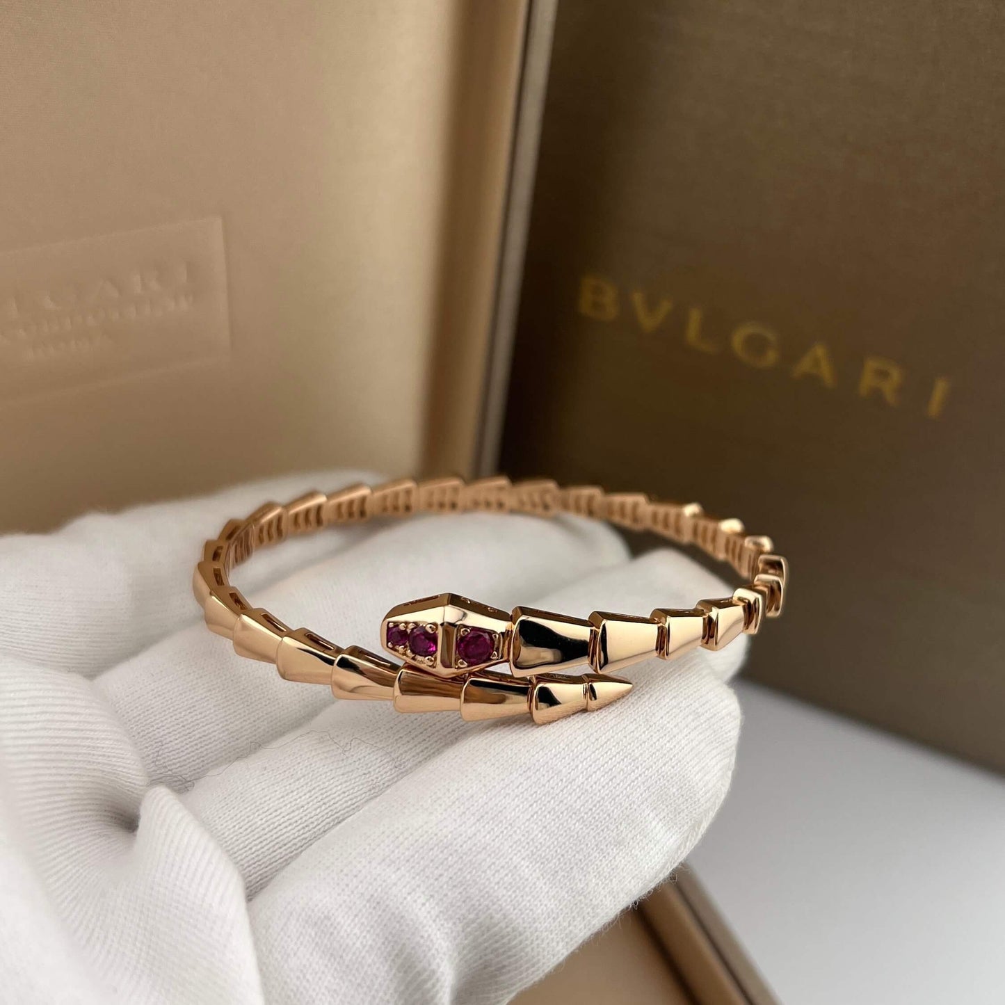 Rose Gold Ruby-Accented Bracelet