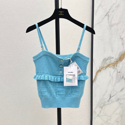 Layered Lace-Trimmed Glitter Camisole