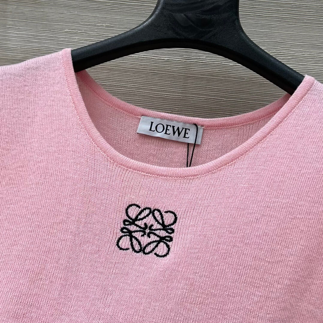 Embroidered-Logo Fitted Knit Tee