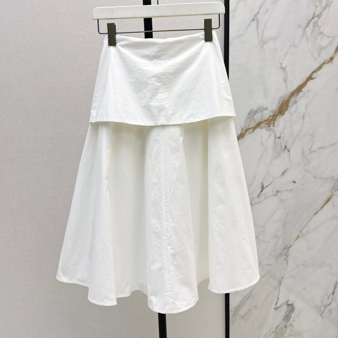 Adjustable-Waist Shirt & Faux Layered Skirt Set