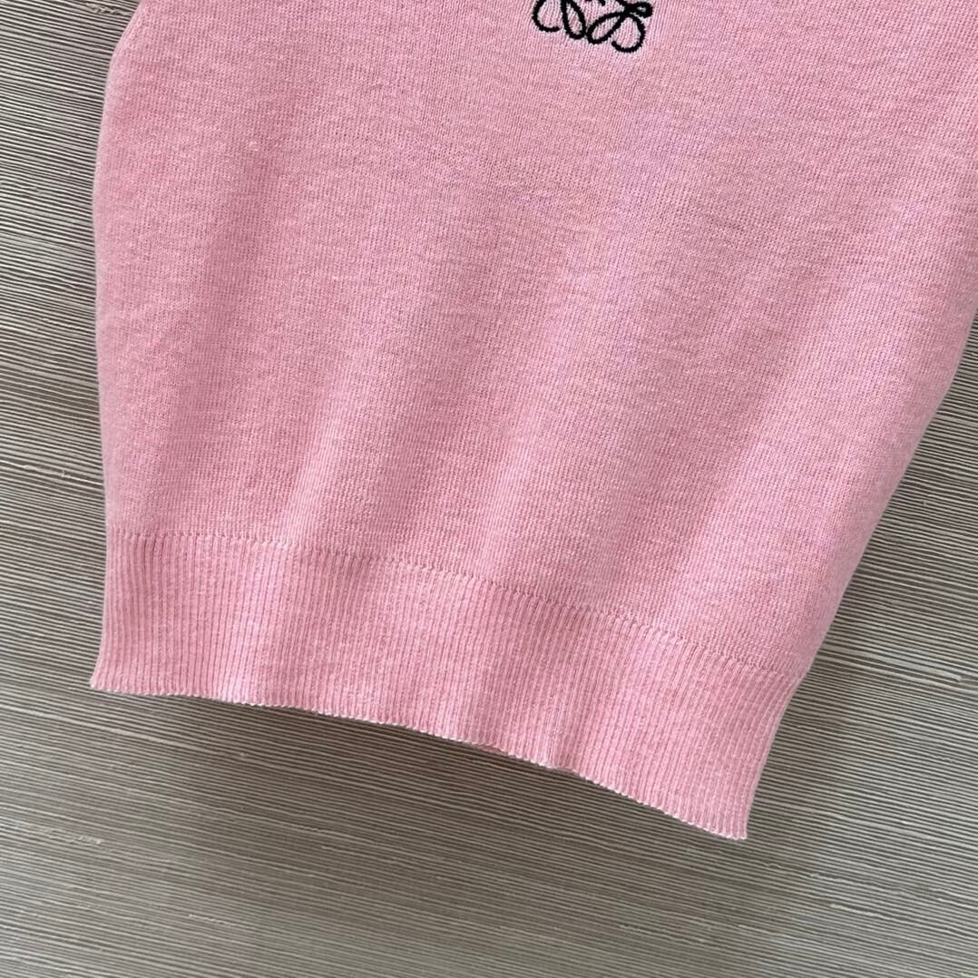 Embroidered-Logo Fitted Knit Tee