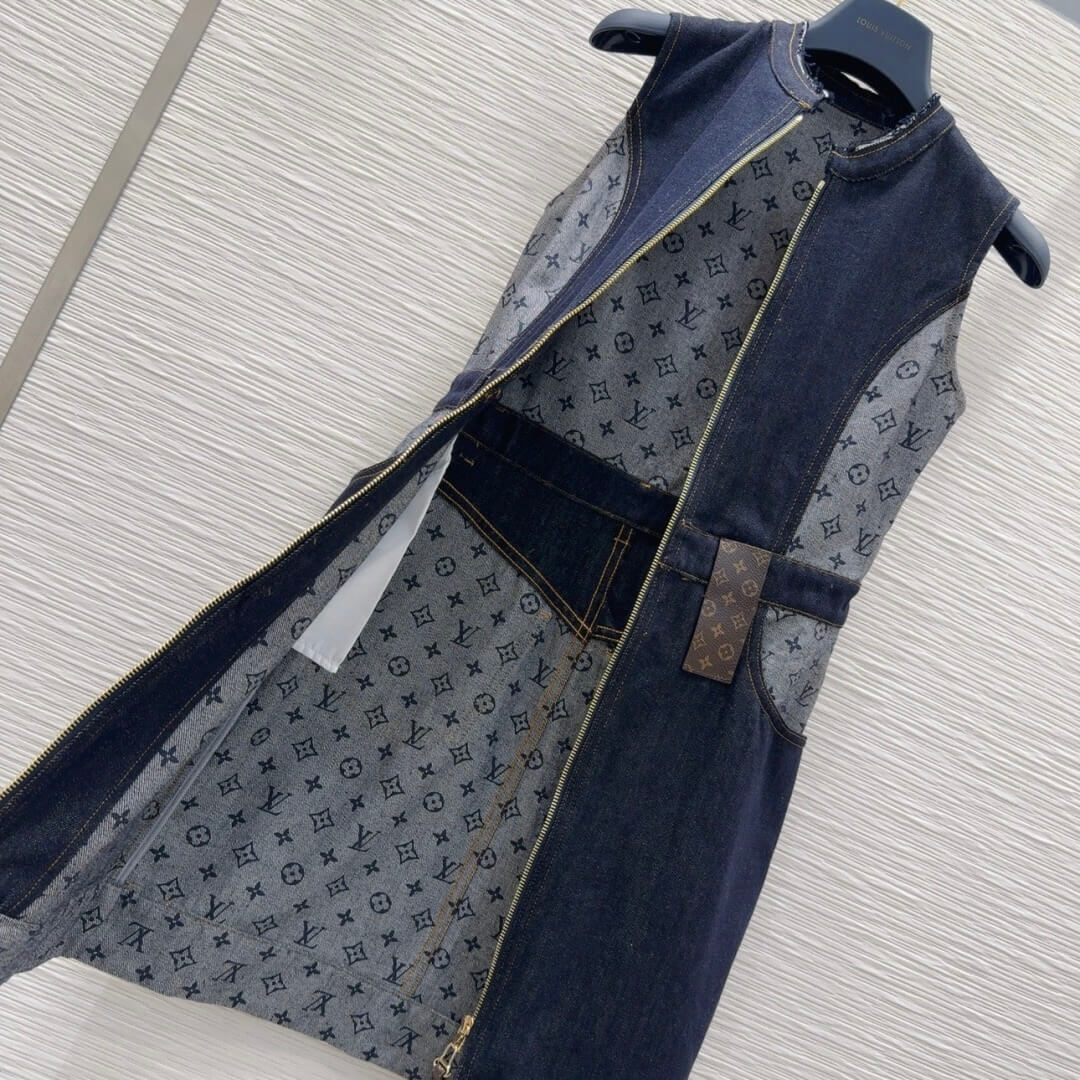 Modular Zip-Front Denim Dress