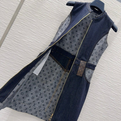 Modular Zip-Front Denim Dress
