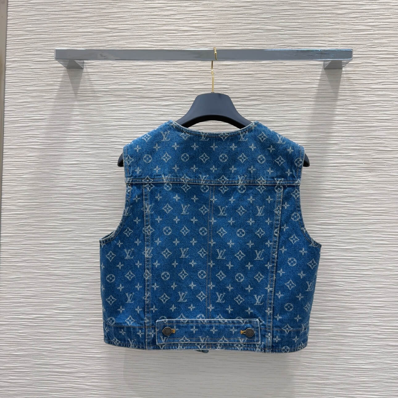 Classic All-Over Print Denim Jacket Vest