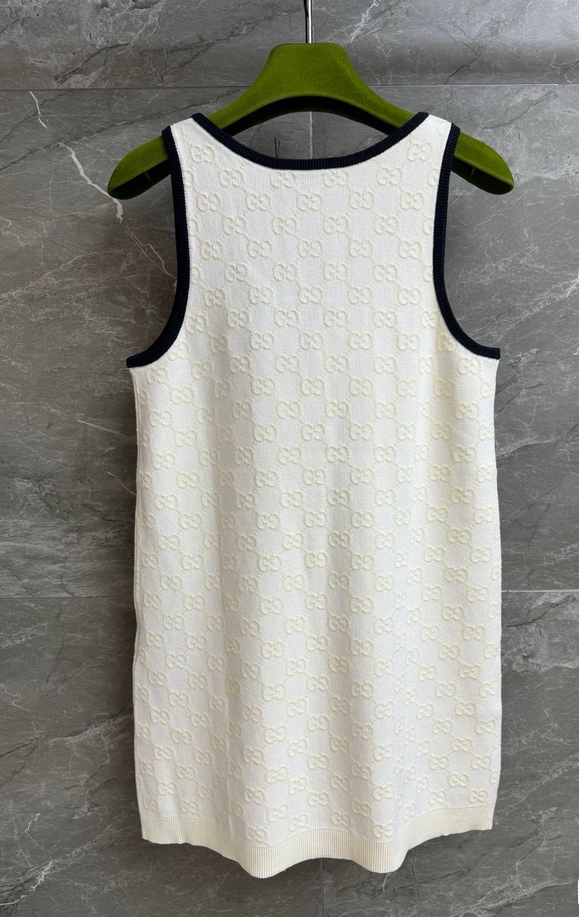 White Classic Vintage All-Over Print Tank Dress