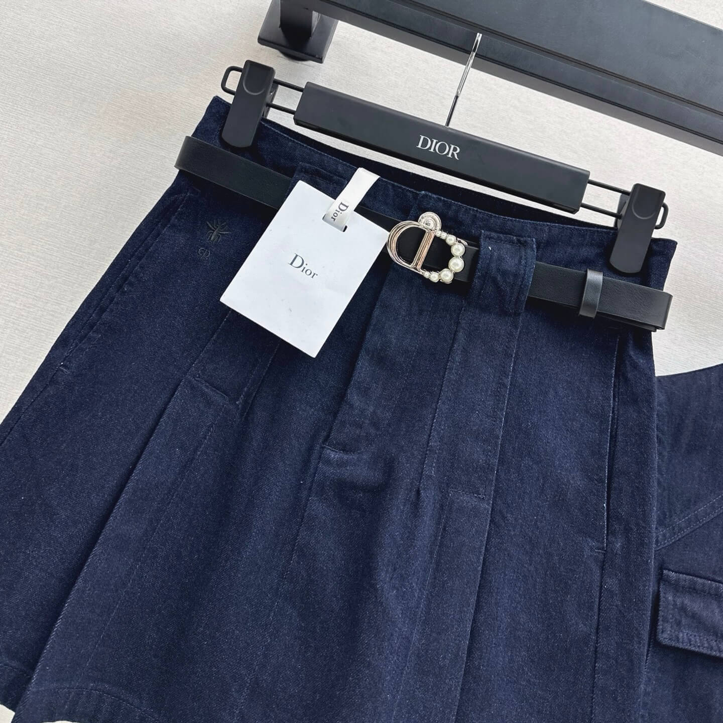 Tailored Denim A-Line Skirt