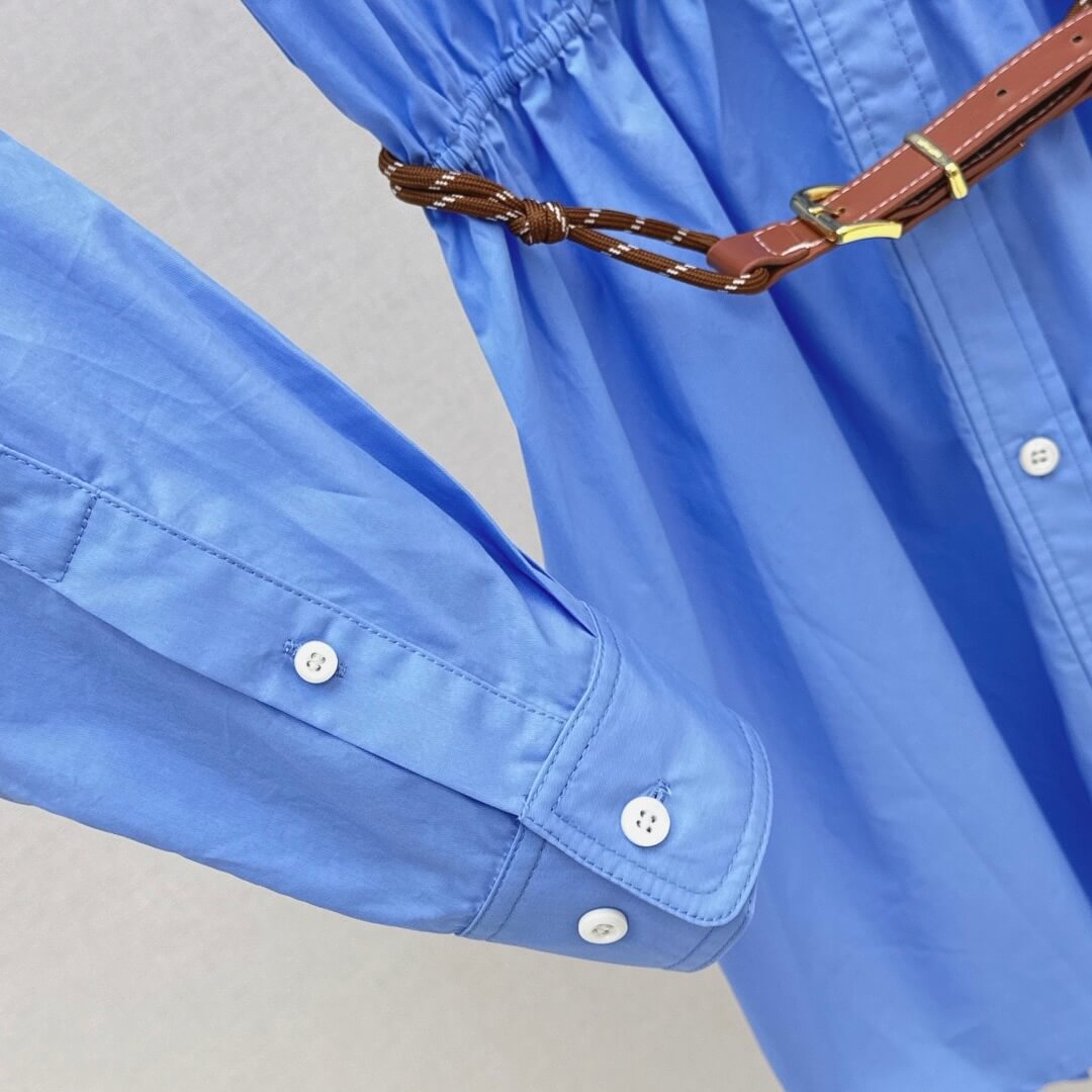 Deconstructed Long-Sleeve Shirtdress