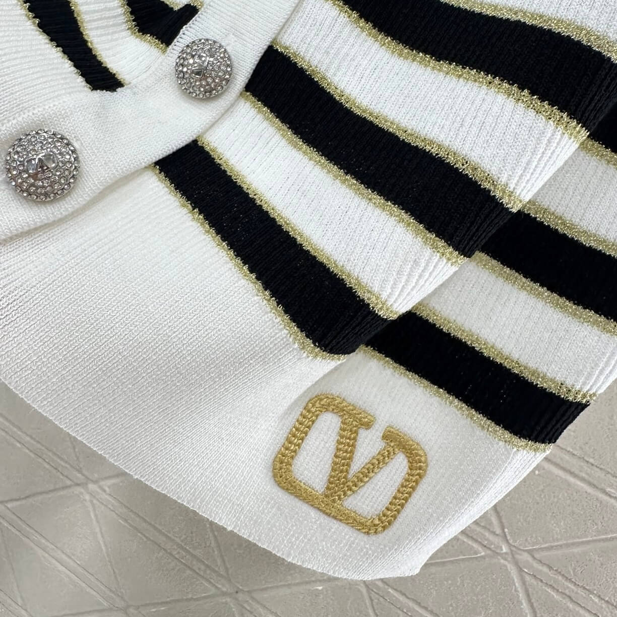 Striped Color-Block V-Neck Knit Vest