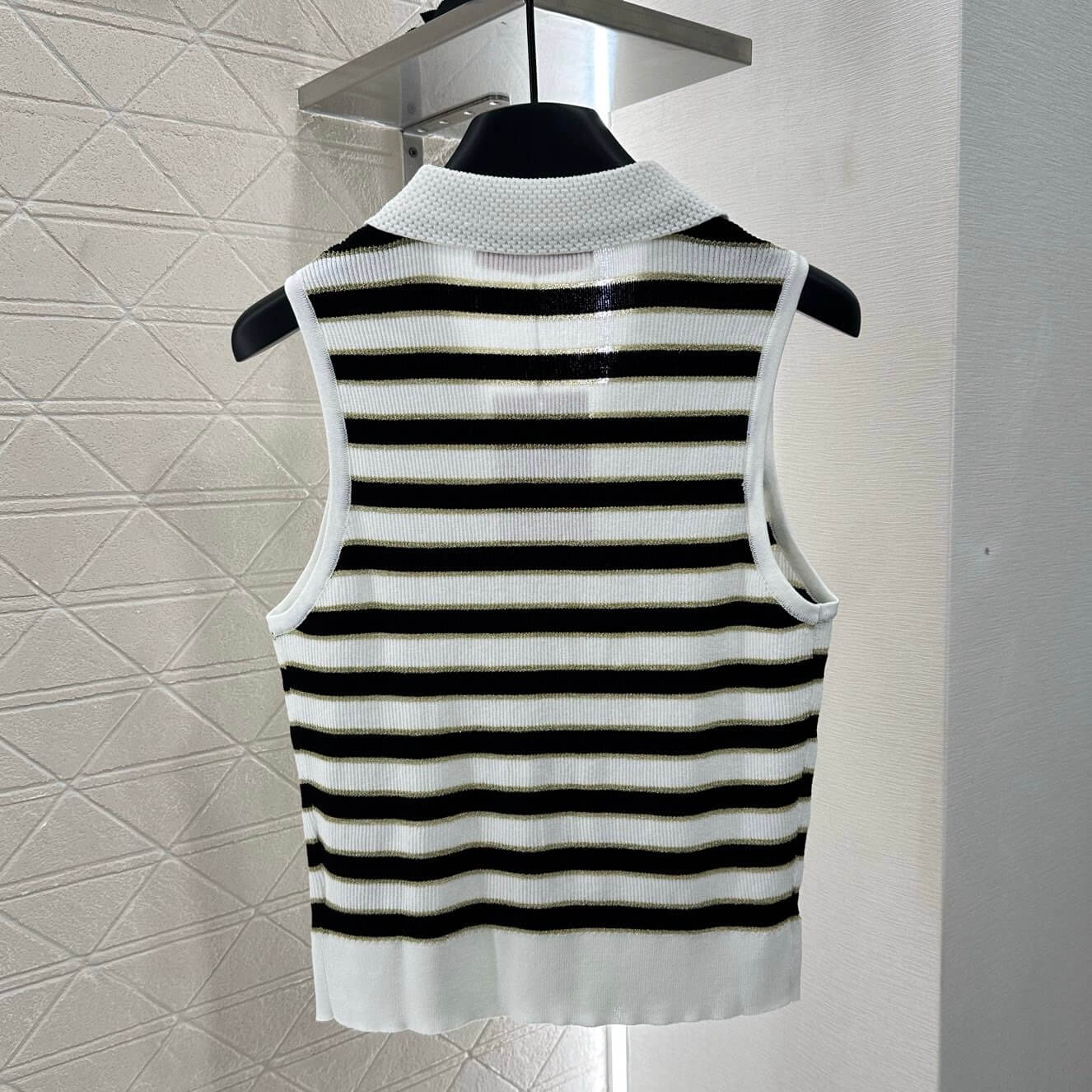 Striped Color-Block V-Neck Knit Vest