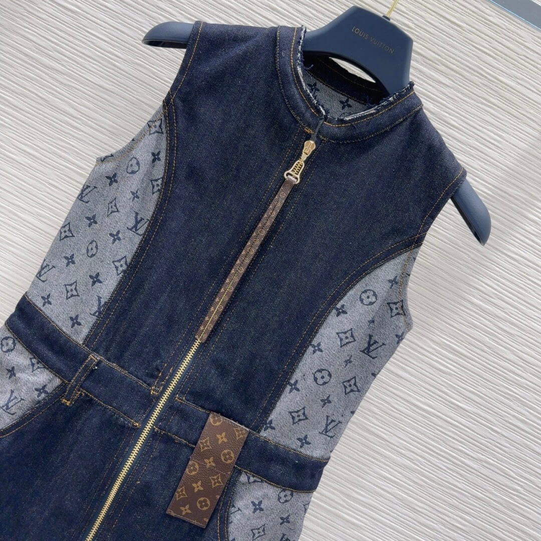 Modular Zip-Front Denim Dress