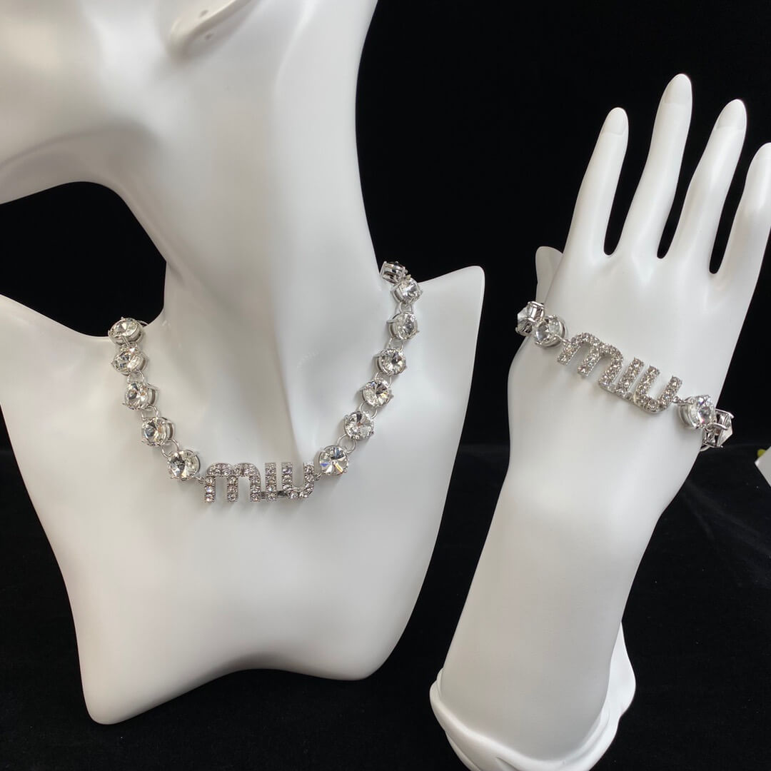 Elegant Diamond Chain Necklace & Bracelet Set
