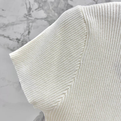 Sweet Color-Block Peter Pan Collar Knit Top