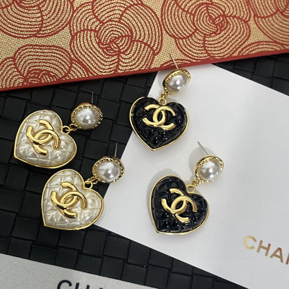 Heart-Shaped Pearl Earrings