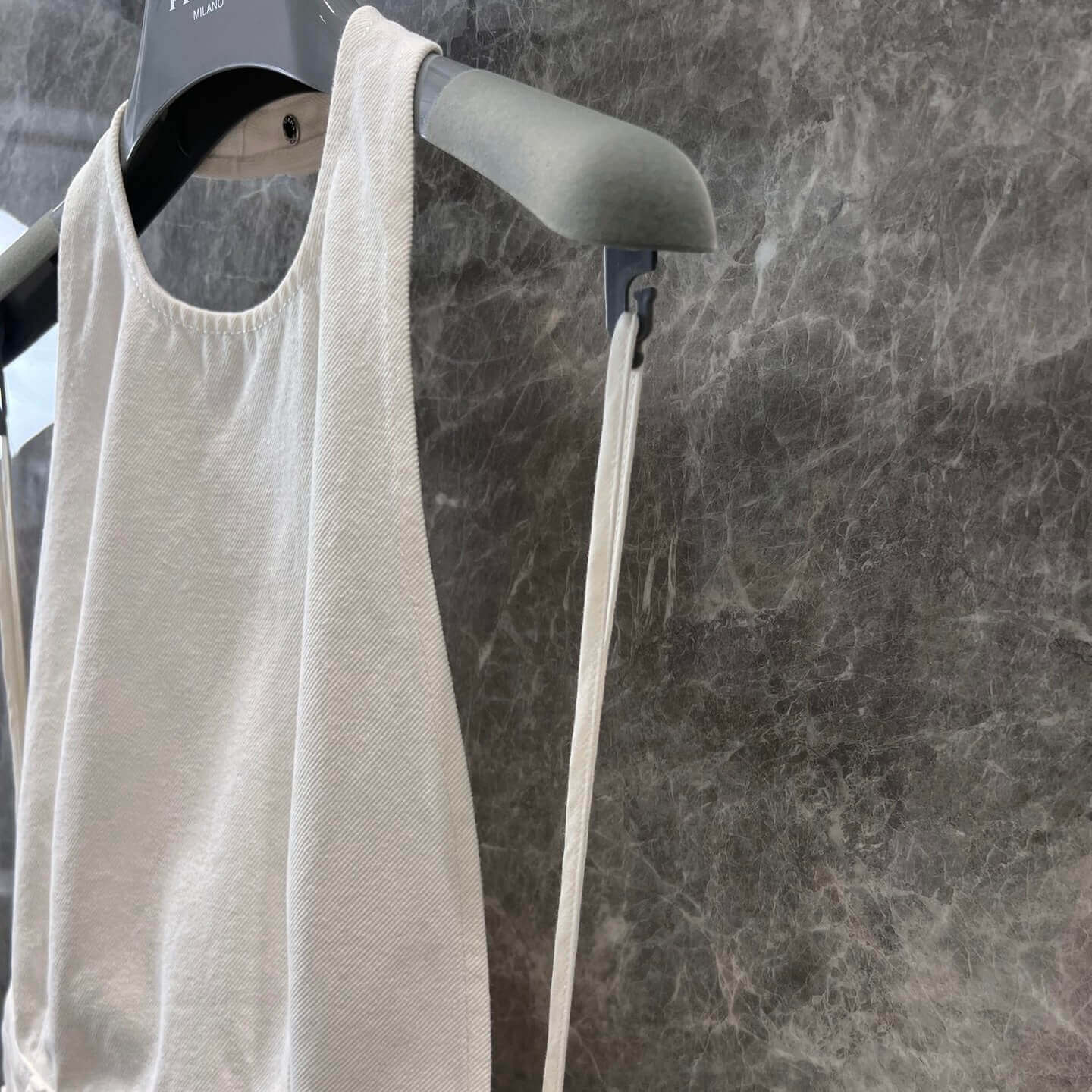 Denim Halter A-Line Pinafore Dress