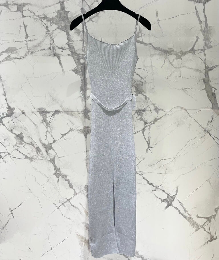 Bejeweled Slit Camisole Dress