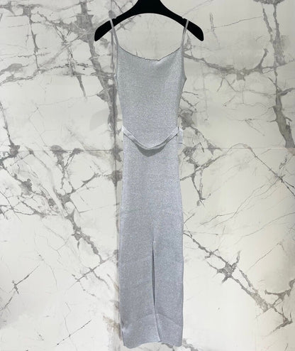 Bejeweled Slit Camisole Dress