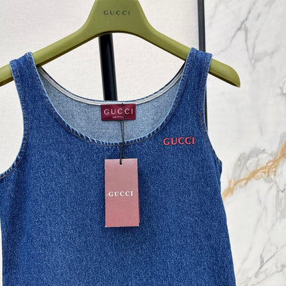 Preppy Denim Pinafore Dress