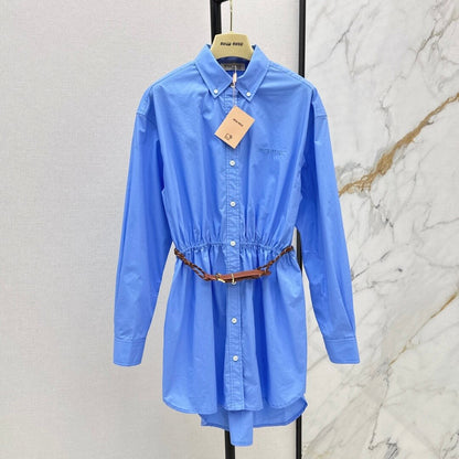 Deconstructed Long-Sleeve Shirtdress