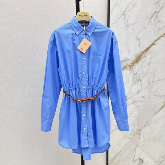 Deconstructed Long-Sleeve Shirtdress