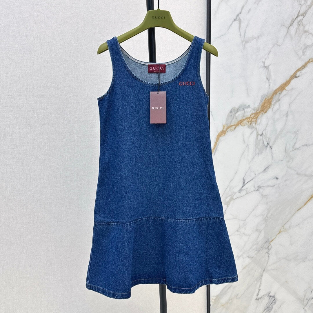 Preppy Denim Pinafore Dress