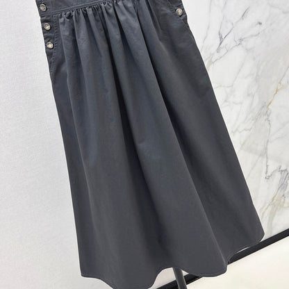 Playful Suspender Midi Skirt
