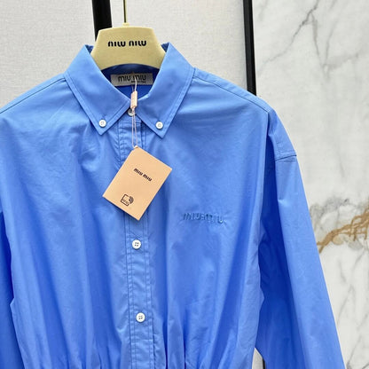 Deconstructed Long-Sleeve Shirtdress