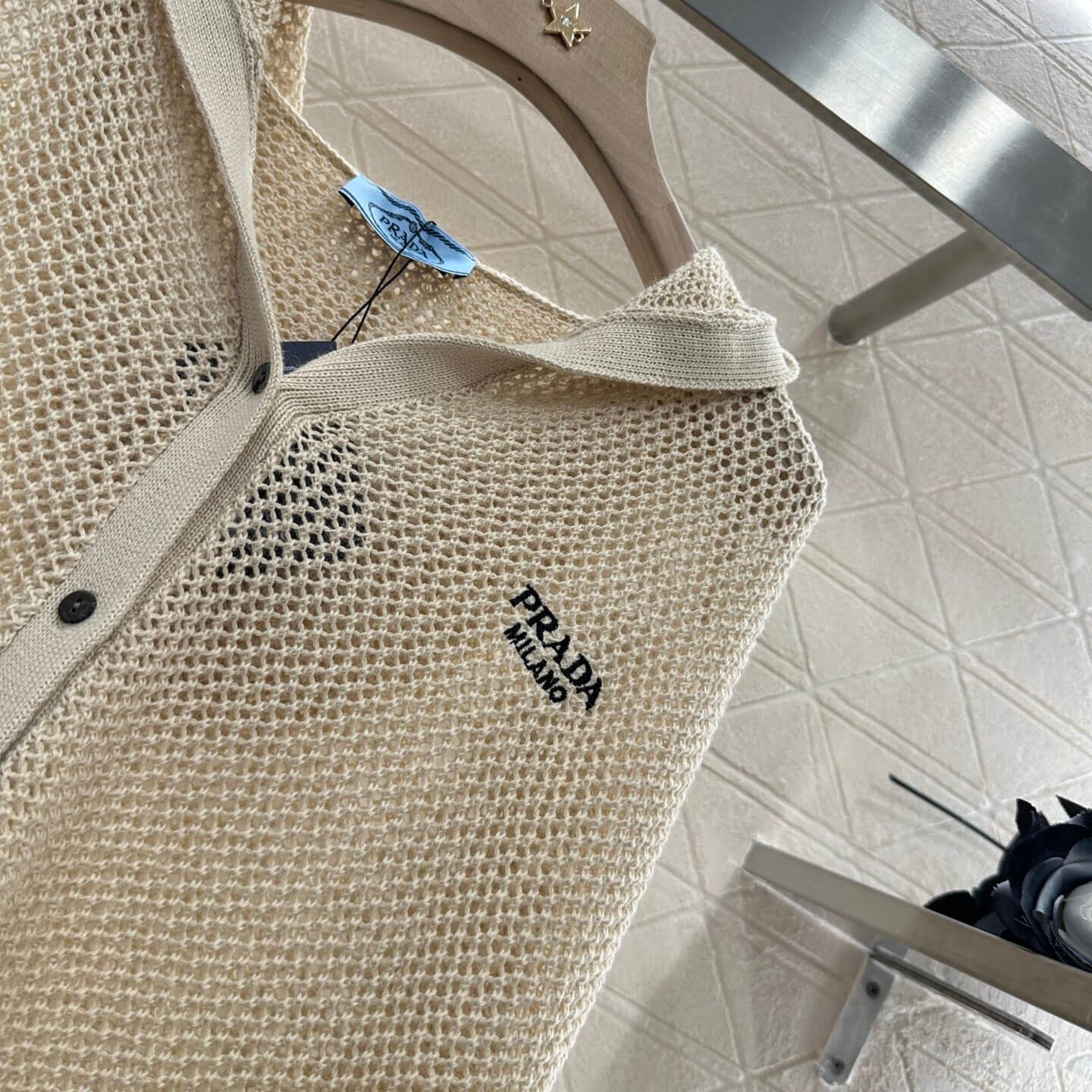 Retro Open-Knit Hooded Cardigan