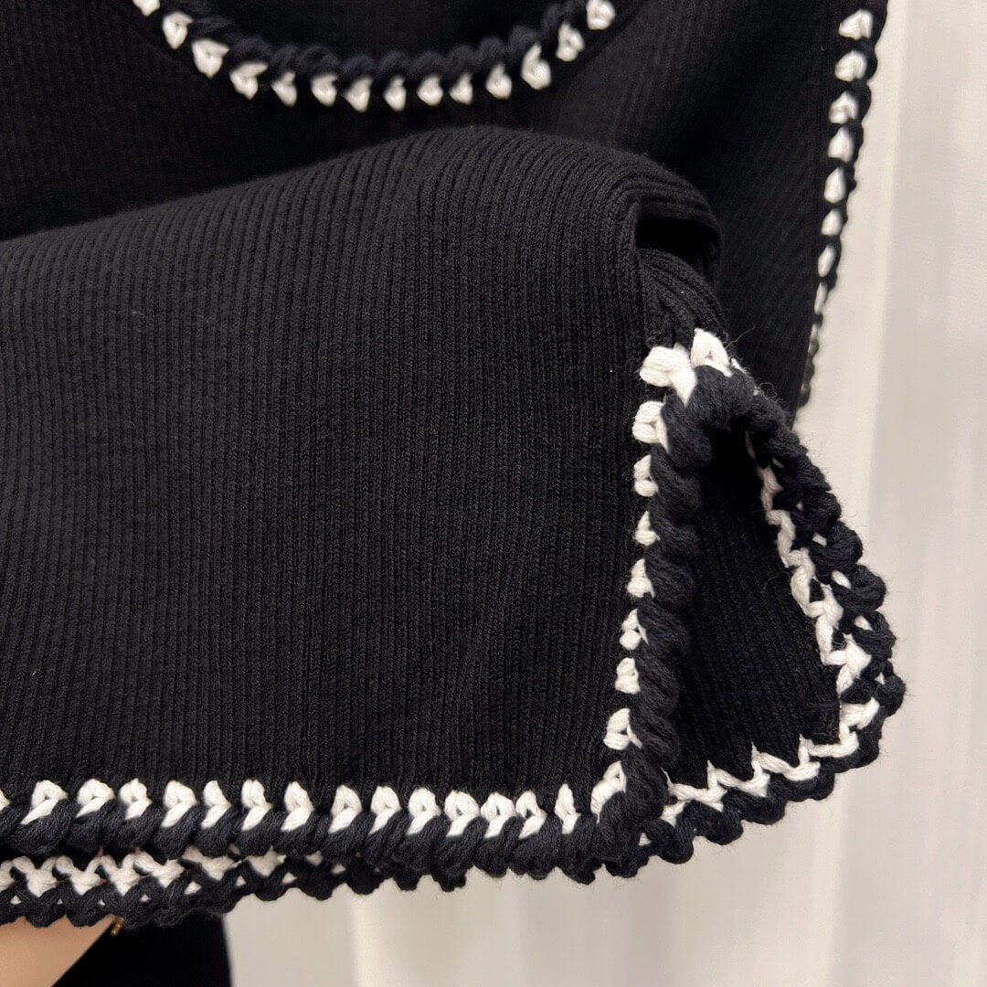 Combed Cotton Hand-crocheted Knitted Vest