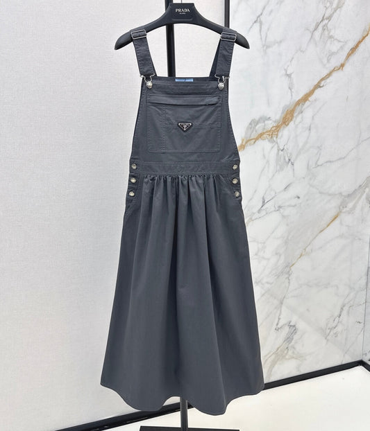 Playful Suspender Midi Skirt