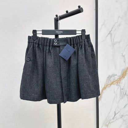 Vintage-Inspired Elegant Wool Flared Mini Skirt