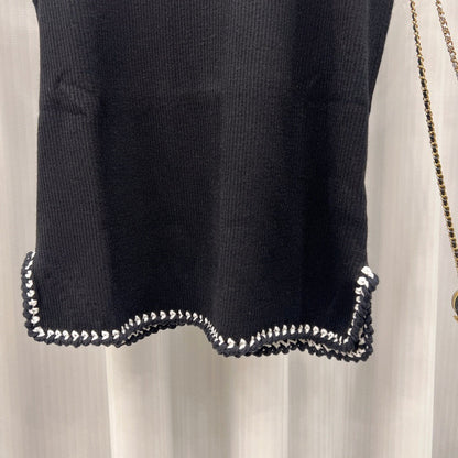 Combed Cotton Hand-crocheted Knitted Vest