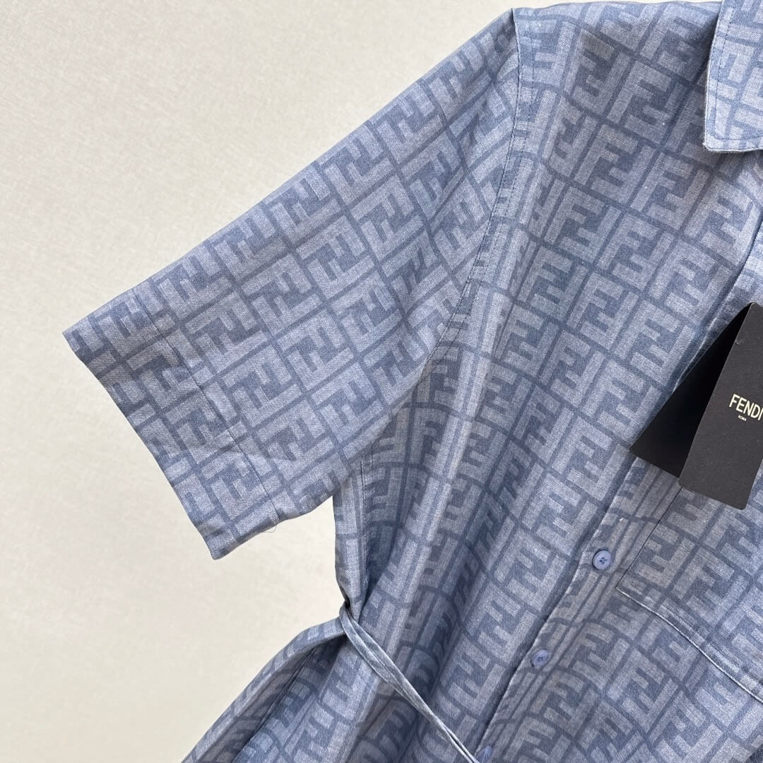 Casual Chic Letter-Print Shirt Dress