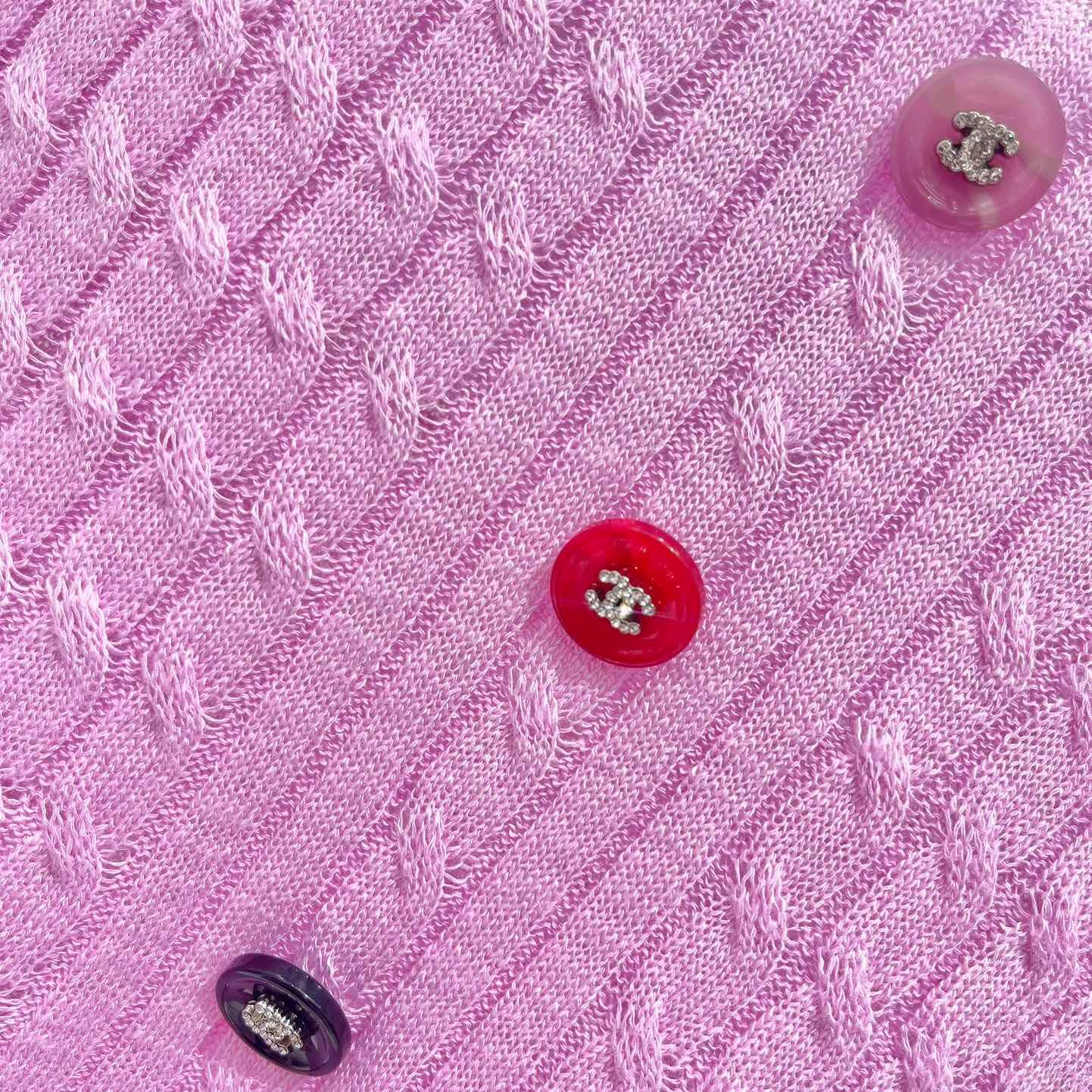 Elegant Knit Vest with Decorative Colored Buttons